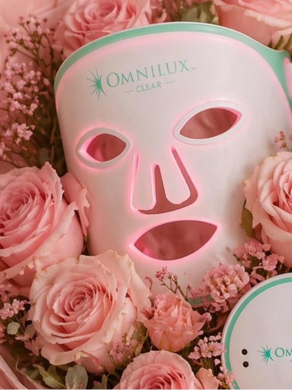 Omni lux Clear LED Facial Mask - Pink/White